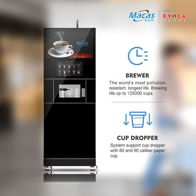 220VAC Mesin Kopi Lembar Logam Self Serve Mesin Kopi Komersial 220VAC