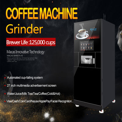 Menyediakan Iklan Lantai Layar berdiri Mesin Kopi Kopi Biji Mesin Penjual otomatis CE