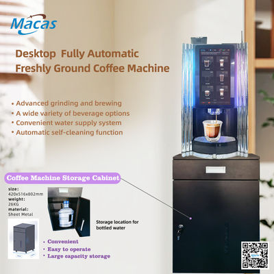 15.6inch Touch Screen Bean To Cup Mesin Jual Kopi dengan Custom Cabinet Untuk Bangunan Kantor