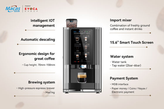 Harga yang bagus Baja tahan karat 304 Mesin Jual Kopi Espresso komersial 57Kg on line