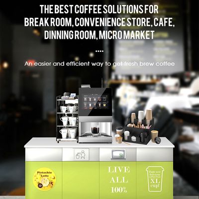 2700W 15.6' 'Touch Screen Self Service Bean To Cup Mesin Kopi Untuk Bisnis