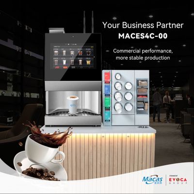 LCD Display Screen Countertop Bean To Cup Mesin Jual Kopi Kapasitas 200 cangkir