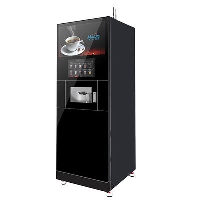 Mesin penjual cappuccino otomatis yang baru digiling berdiri bebas dengan pendingin