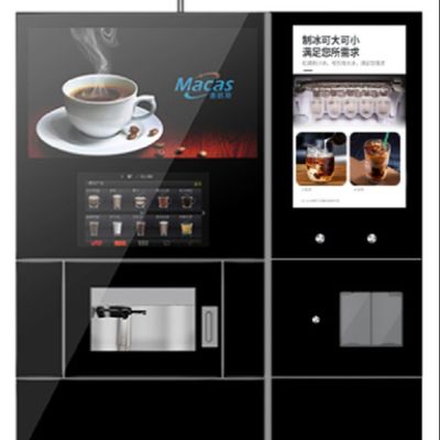 Harga yang bagus Mesin kopi berdiri lantai sepenuhnya otomatis dengan pembuat es untuk ruang kantor on line